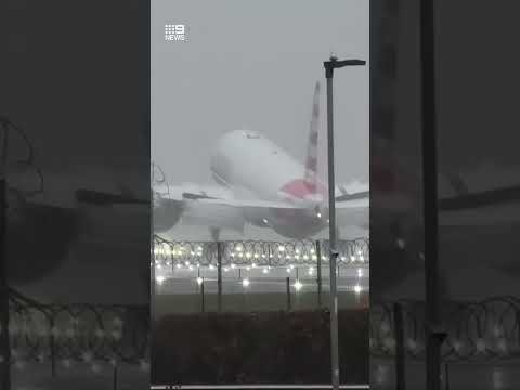 Dramatic landing caught