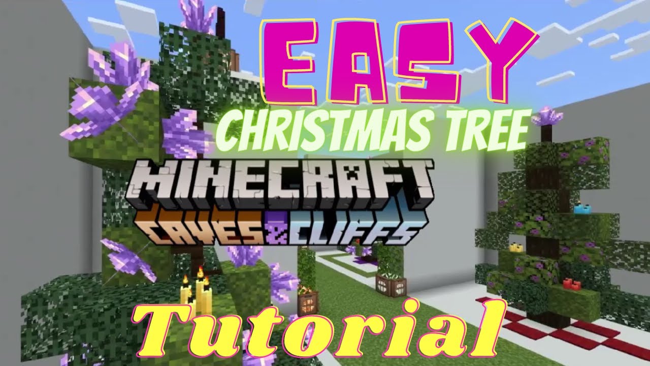 Minecraft Easy Natural Looking Christmas Tree Tutorial Caves and Cliffs ...