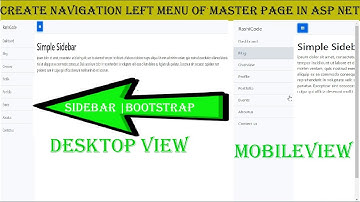 Create Navigation left menu of Master Page in ASP NET | bootstrap | jQuery