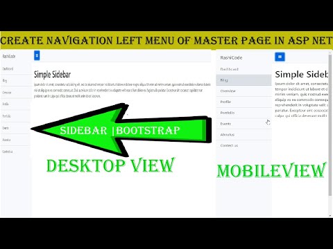 Create Navigation left menu of Master Page in ASP NET | bootstrap | jQuery