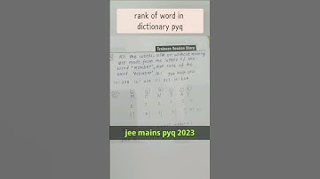 rank of word short trick. Jee mains pyq 2023 analysis #jee #jeemains #shorts