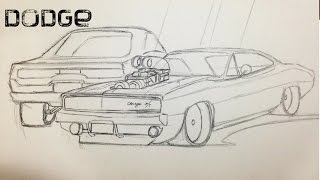 COMO DIBUJAR UN AUTO - SPEED DRAWING DODGE CHARGER #1 - YouTube