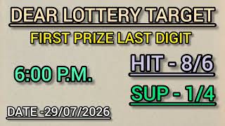 Nagaland State Lottery | First Prize Last Digit Target (29/07/2026