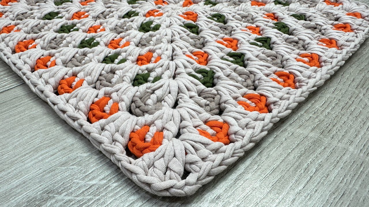 Как быстро связать коврик крючком из трикотажной пряжи