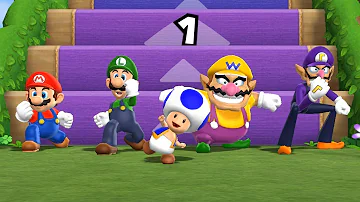 Mario Party 9  Step it Up - Mario vs Luigi vs Wario vs Waluigi