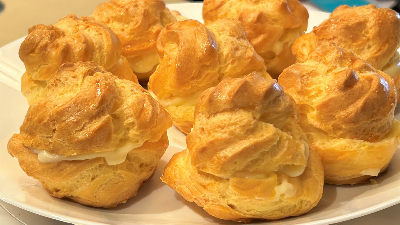 Bánh Su Kem - Cream Puffs - Choux À la Creme - YouTube