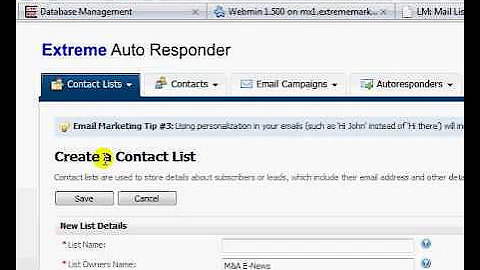 ExtremeLeadProgram.com - Creating a contact list for the MLM Leads in your Extreme Auto Responder