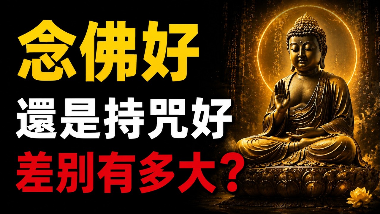 念佛跟持咒到底差在哪?90%的修行人不知道的分水嶺,選錯等於白修!#念佛 #持咒 #佛教修行 #大悲咒 #阿彌陀佛 #淨土法門 #修行方法 #佛法智慧 #心靈成長 #解脫生死 #學佛心得 #正信佛教 縮圖