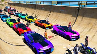 Epic Mount Chiliad Challenge new BMW m8 tuning Motogp SportBike 46 Firetruck OffRoud Monser on Ramps