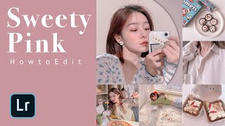 สอนแต่งรูป คุมโทน IG ด้วย Lightroom Mobile📱 | Sweety Pink | Lightroom Mobile Presets Free DNG 🧡