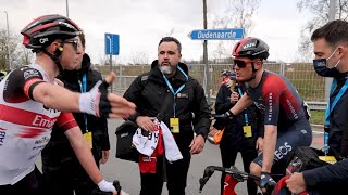 Tadej Pogacar Confronts Dylan van Baarle After Flanders Sprint Finish