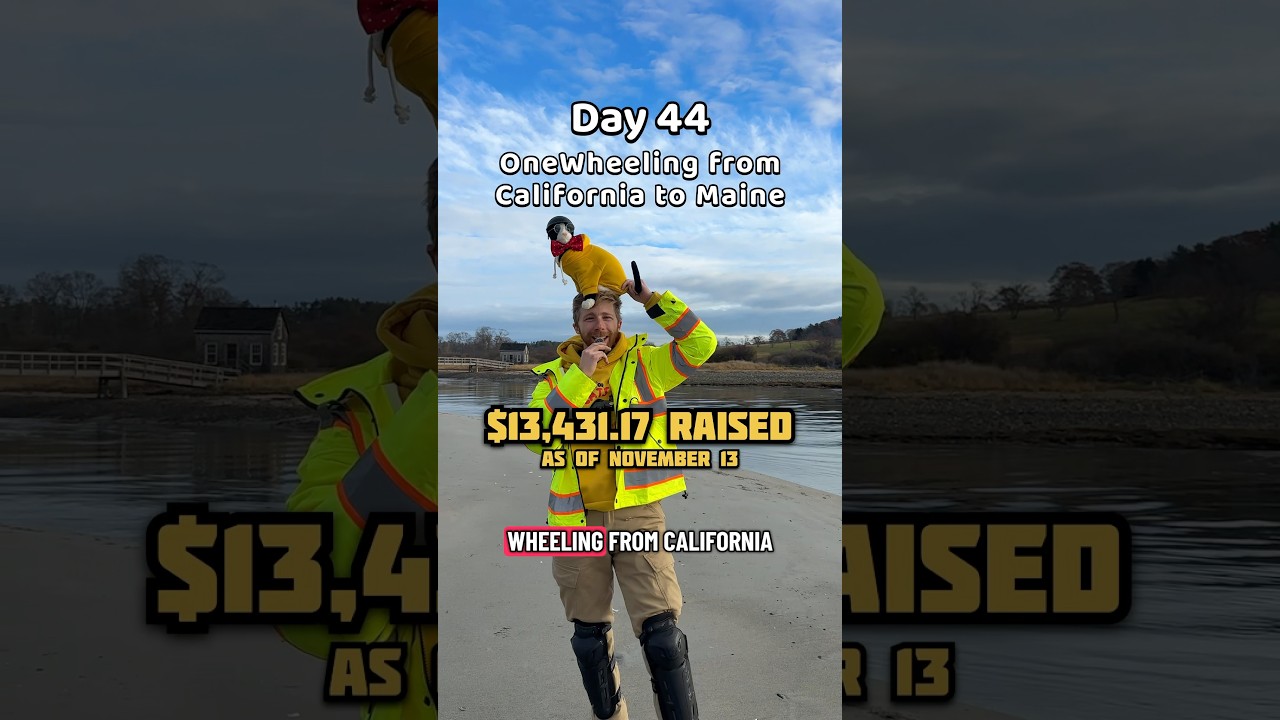 Day 44/45 OneWheeling from California to Maine! Raising money for feline CKD and cancer research!