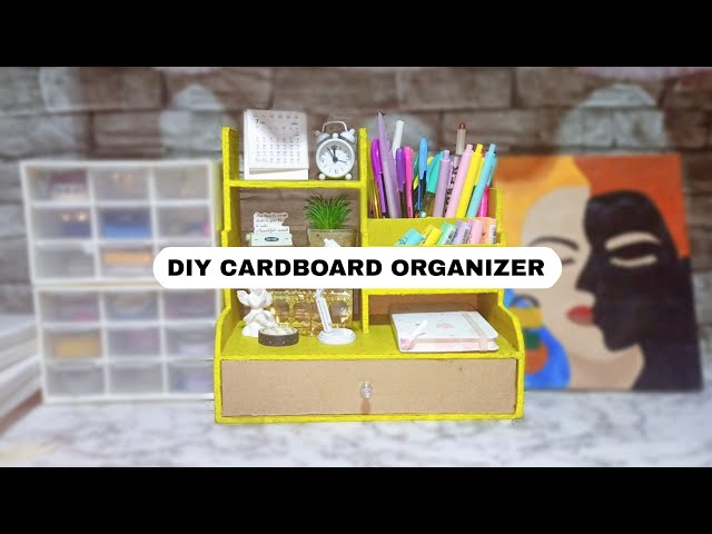 DIY DESK ORGANIZER | EASY CARDBOARD CRAFTS | DYELALA class=