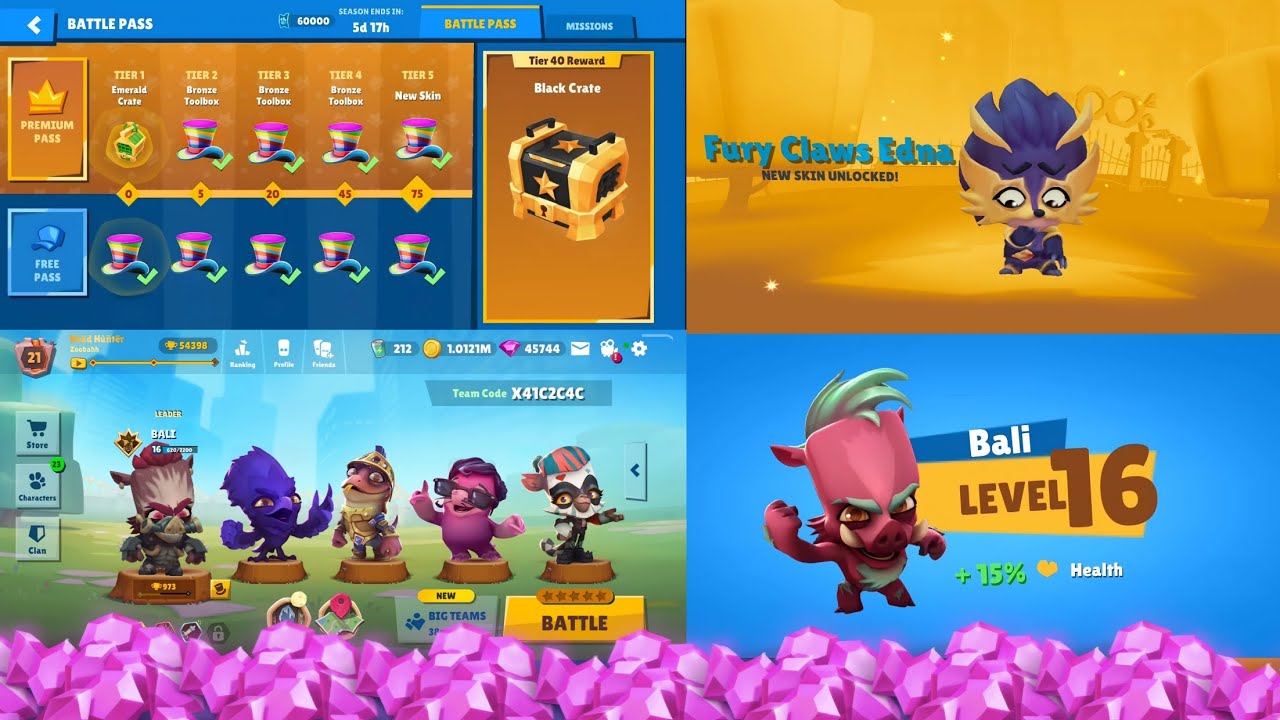 Zooba Bali 16 Upgrade Perimum Battle Pass New Skin Unlock Squad Gameplay