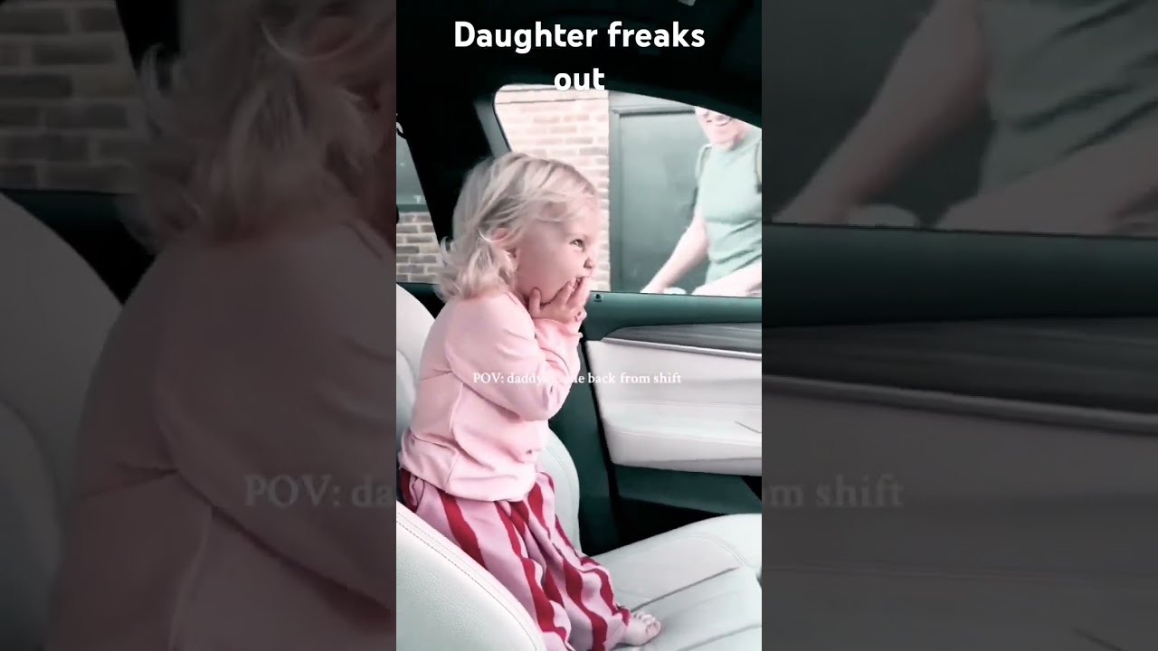 Daughter Freaks Out With Excitement As Her Dad Gets Off His Shift From Work