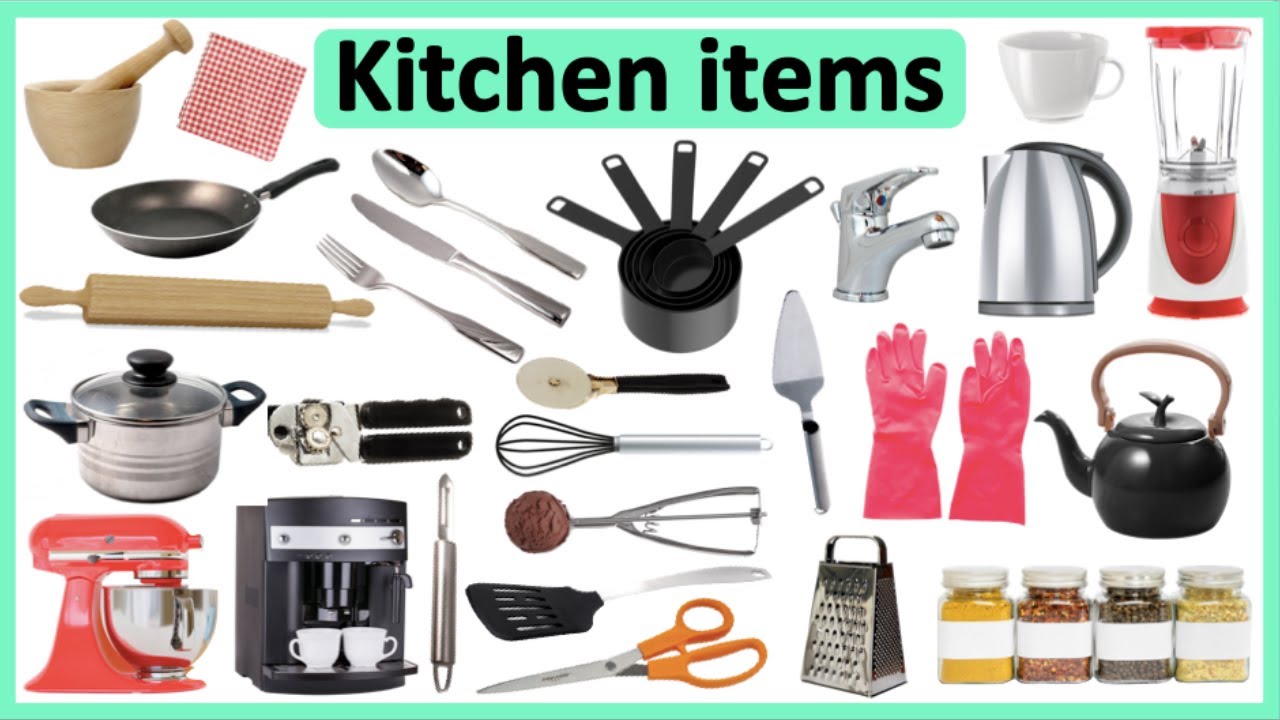 English Vocabulary - 100 KITCHEN ITEMS 