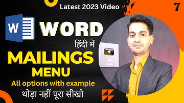 Complete Microsoft Word Tutorial - Mailings Menu/Tab In Word Hindi