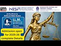 NISM LLM Admission 2025-26 ! Completed Details @insidermantra