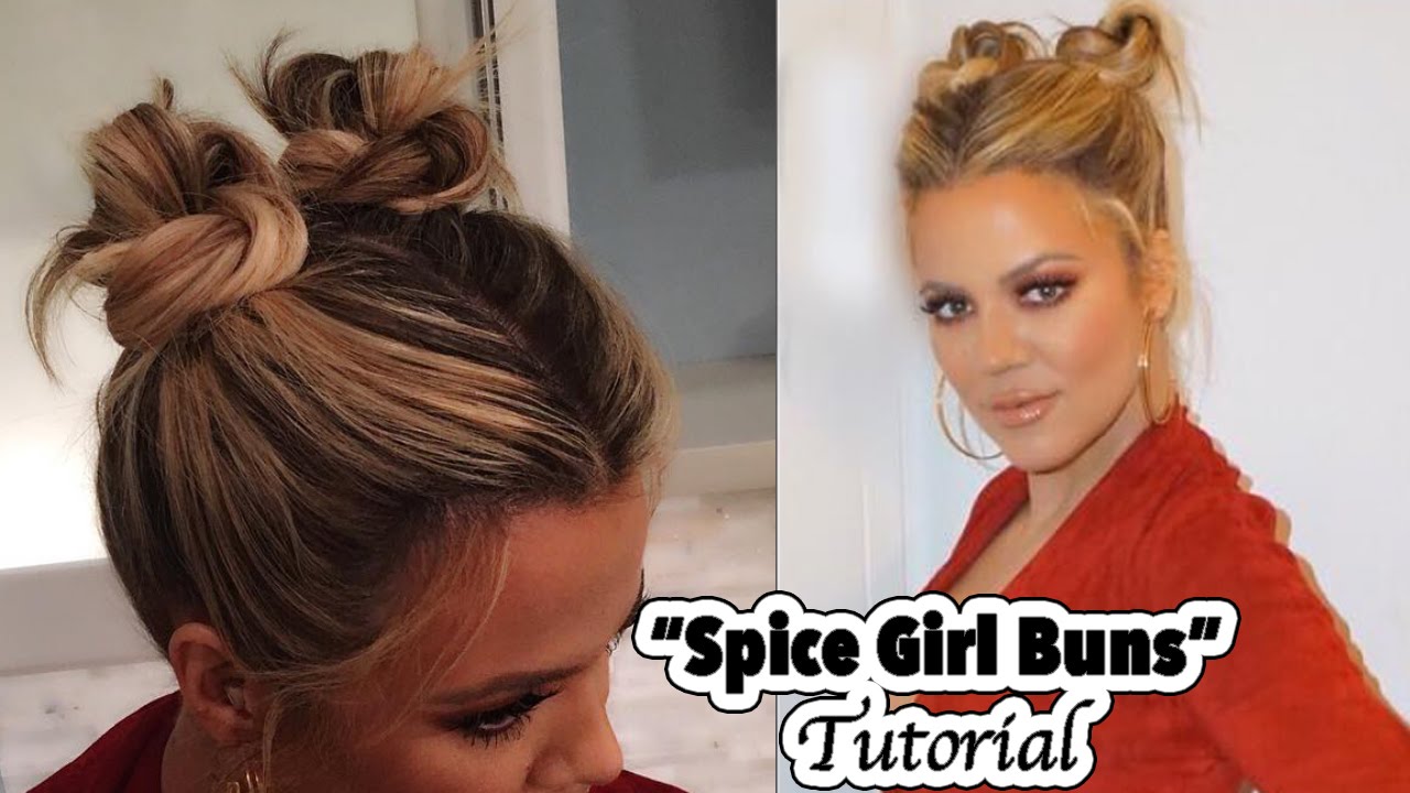 Khloe Kardashian Inspired Spice Girl Buns Hair Tutorial Beauty Banter Hair Bun Tutorial Bun Hairstyles Hair Tutorial