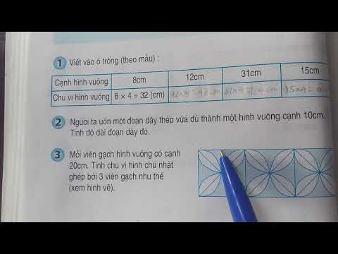 Toán lớp 3 trang 88: CHU VI HÌNH VUÔNG