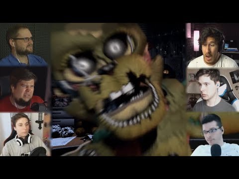 Видео: "Реакции Летсплейщиков" на Скример Эфтона из FNAF 7