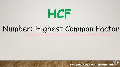 Highest Common Factor