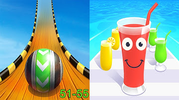 Sky Rolling Ball 3D VS Juice Run Android iOS Gameplay (Level 51-55)