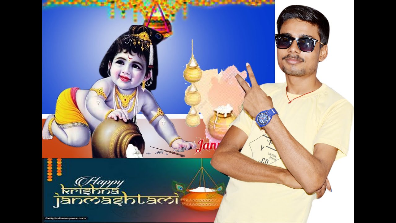 Happy #Janmashtami #Photoshop Photo Editing krishna editing picsart # background #Hariom #Sharma - YouTube