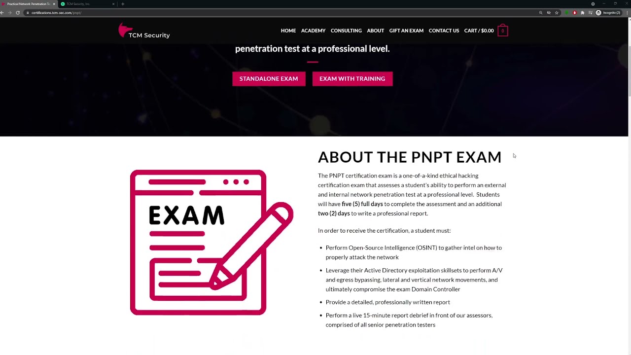Outline Video 1 PNPT Certification Path Progression