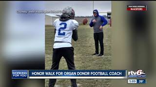 Honor walk for organ donor football coach