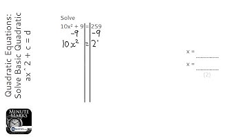 Quadratic Equations: Solve Basic Quadratic ax^2 + c = d (Grade 4) - OnMaths GCSE Maths Revision