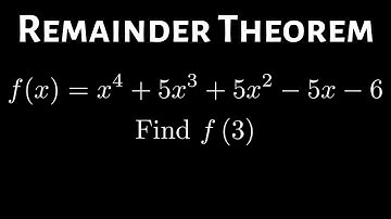 How to use Synthetic Division and the Remainder Theorem to Find a Function Value
