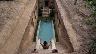 Build Secret Underground Tunnel House with Swimming Pool water slide