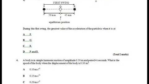 AQA A2 Physics Unit 4a SHM Checkpoint 1