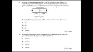 AQA A2 Physics Unit 4a SHM Checkpoint 1