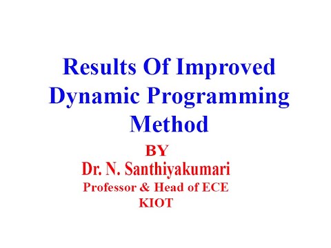 Results Of Improved Dynamic Programming Method - YouTube
