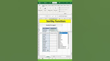 SortBy Function in Excel.  #excel #exceldataanalytics #exceltech #exceltips #exceltricks