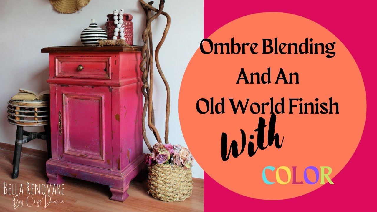 Ombre Blending And A Old World Finish With Bright Colors | Using Mineral Chalk Paint