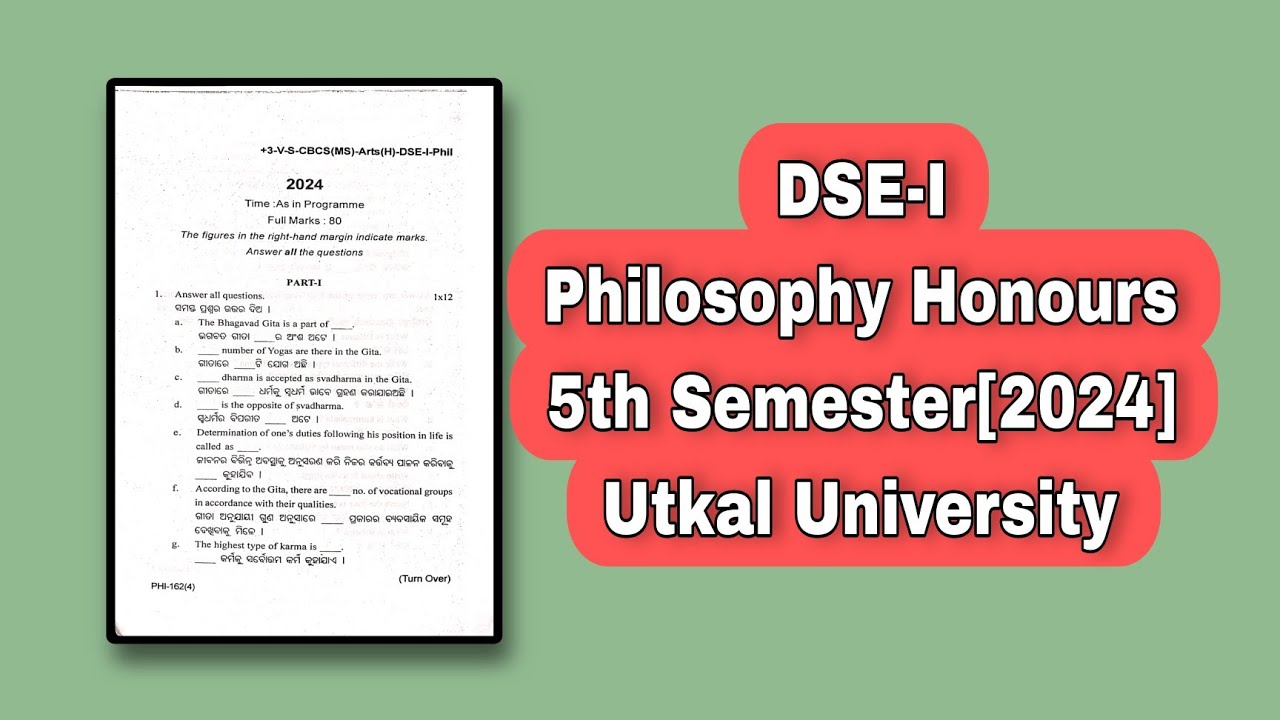DSE 1 philosophy honours 5th Semester 2024