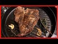 Cooking the best t bone steak on the stove  oven   pan seared butter basted and baked