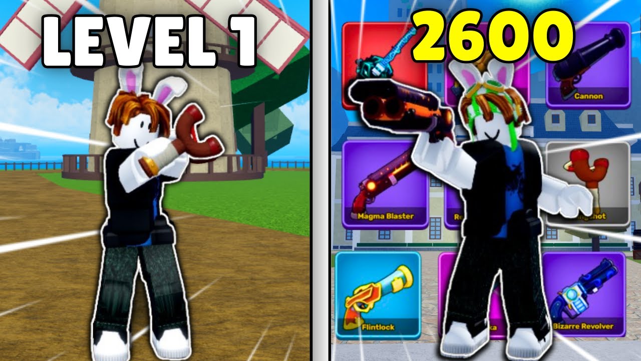 Noob To Max Level USING REWORKED GUNS Only In Blox Fruits...