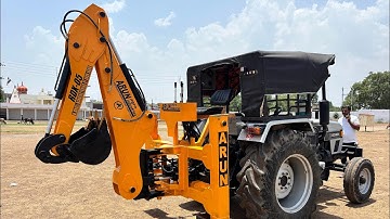 Mini backhoe on Eicher 557 tractor | cheapest JBC on Tractor converted into attachment m.9827593541