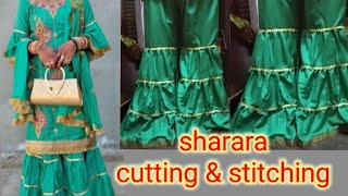 three layer sharara cutting &stitching Gharara triple sharara dress design 2020 how to make sharara