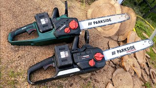 Parkside Performance battery chainsaw PPKSA 40-Li A1 vs Parkside PKSA 40 Li B2.