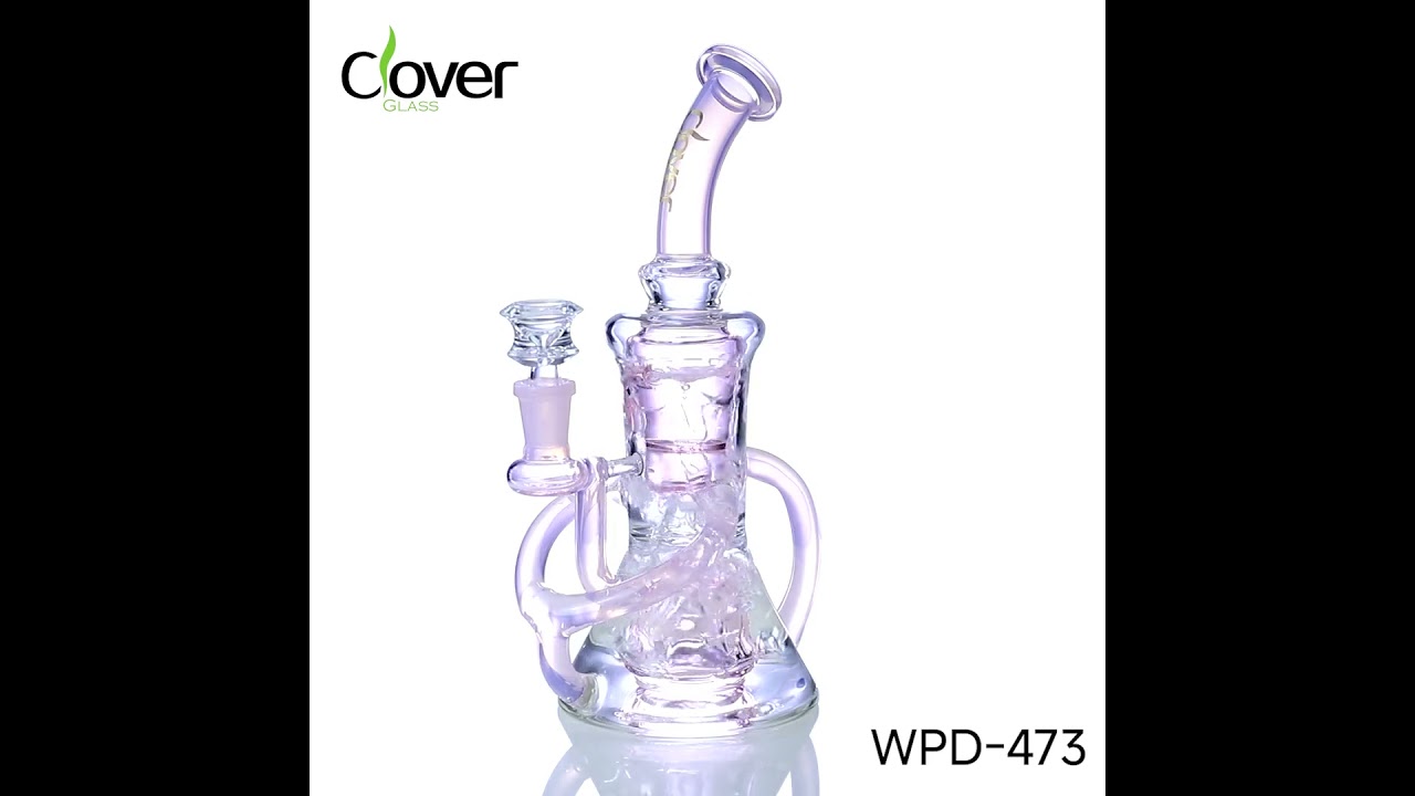 Loop Recycler Dab Rig 9.8'' | Barrel Perc, Bent Neck, 5 mm Borosilicate | Slow-Mo Water Flow Demo