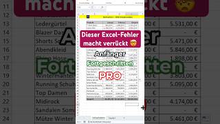 🇩🇪~ Dieser Excel-Fehler macht verrückt 🤯: Anfänger vs Fortgeschritten vs Profi