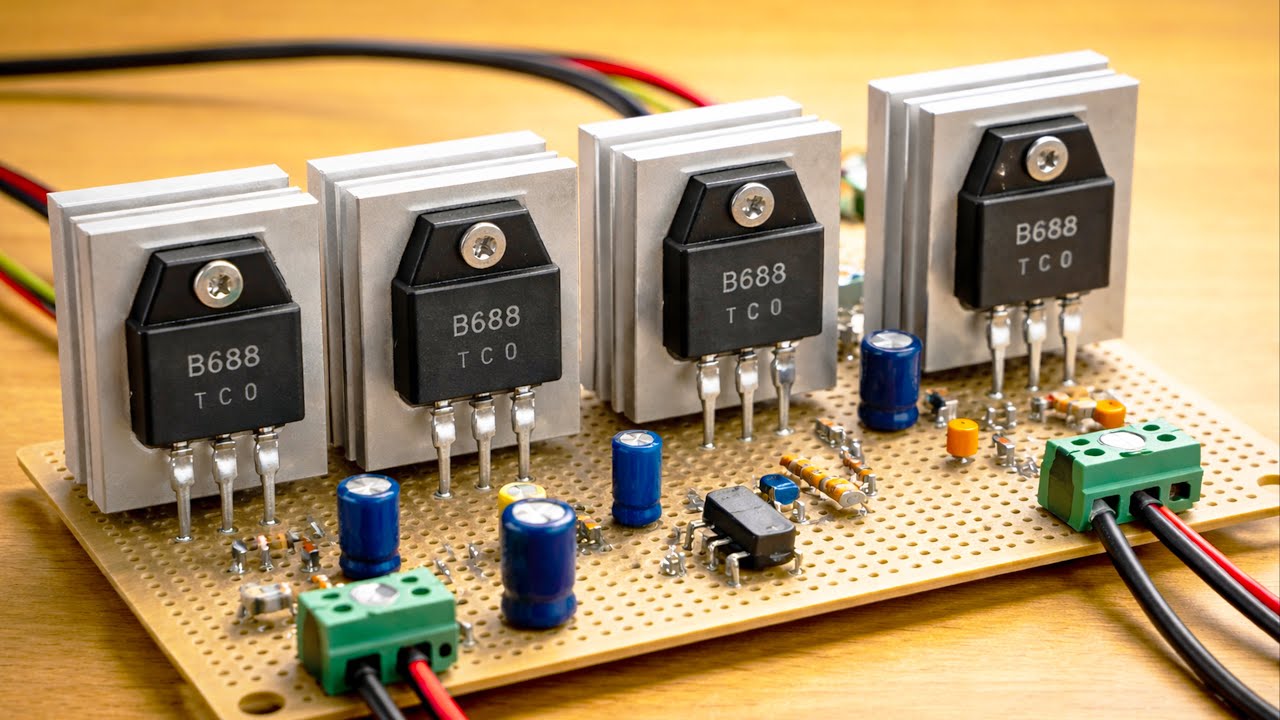 Мощный ультрабасовый усилитель DIY 4 x B688, без интегриромного схемы, простая схема
