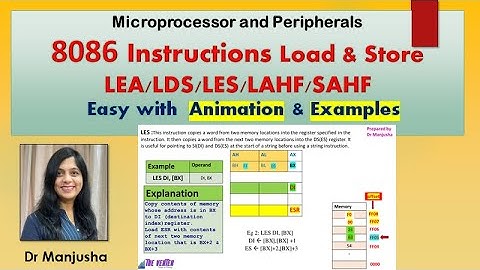 LEA / LDS/ LES / LAHF / SAHF instructions of 8086 microprocessor