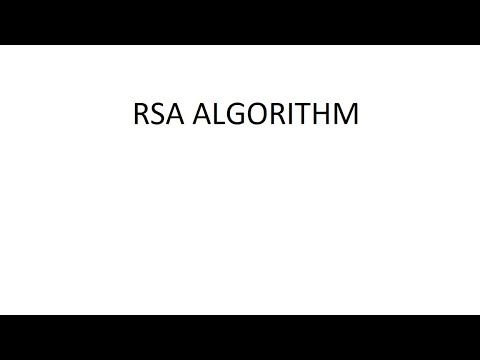 RSA Algorithm described.