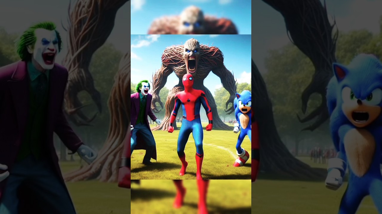 Tree monster 😱 | Saves boyes |  Sonic vs SpiderMan vs joker 